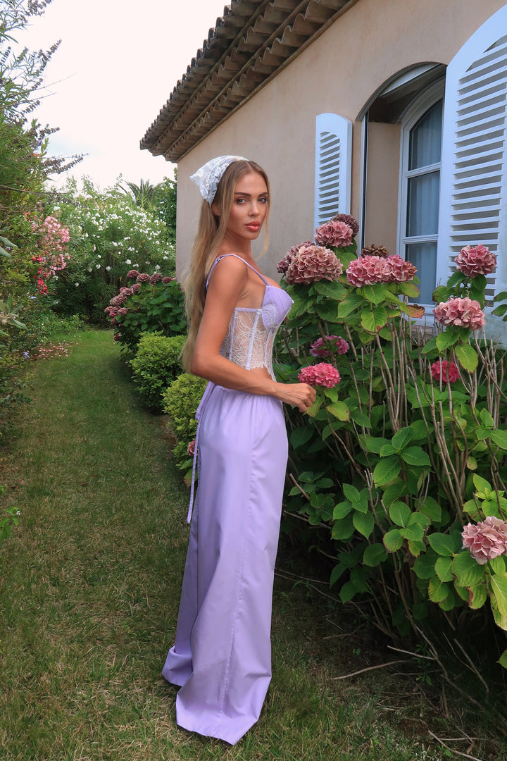 Cotton Set with Pants in Lilac