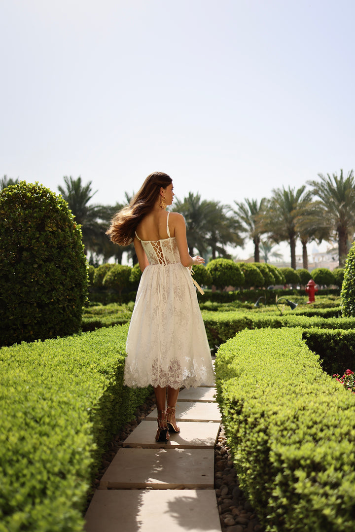 Linda Sarafan Midi in White