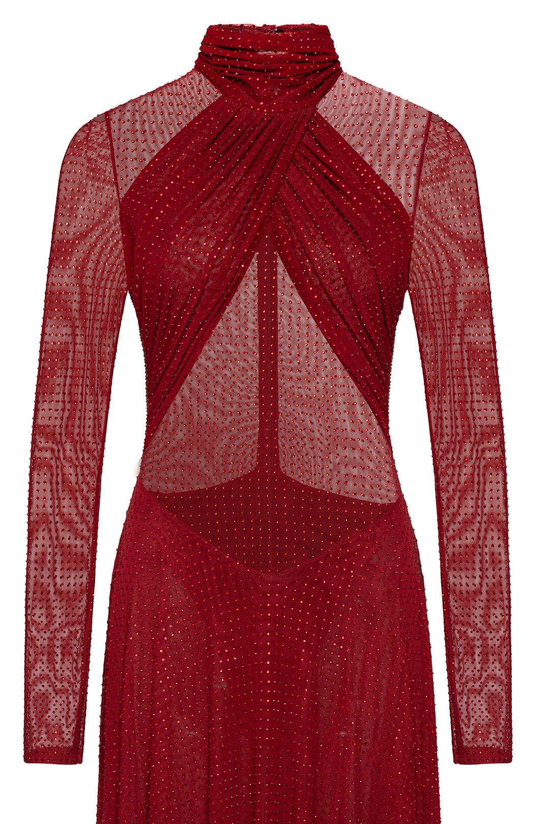 Kendal Crystal Dress in Burgundy