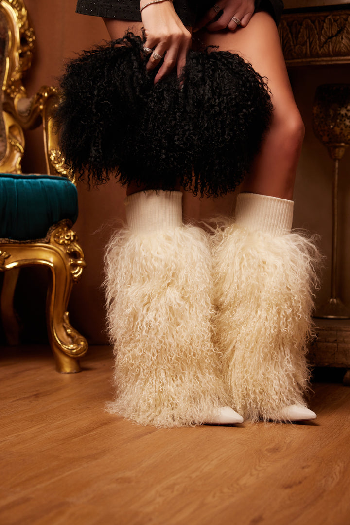 Mongolian Lamb Fur Leg Warmers