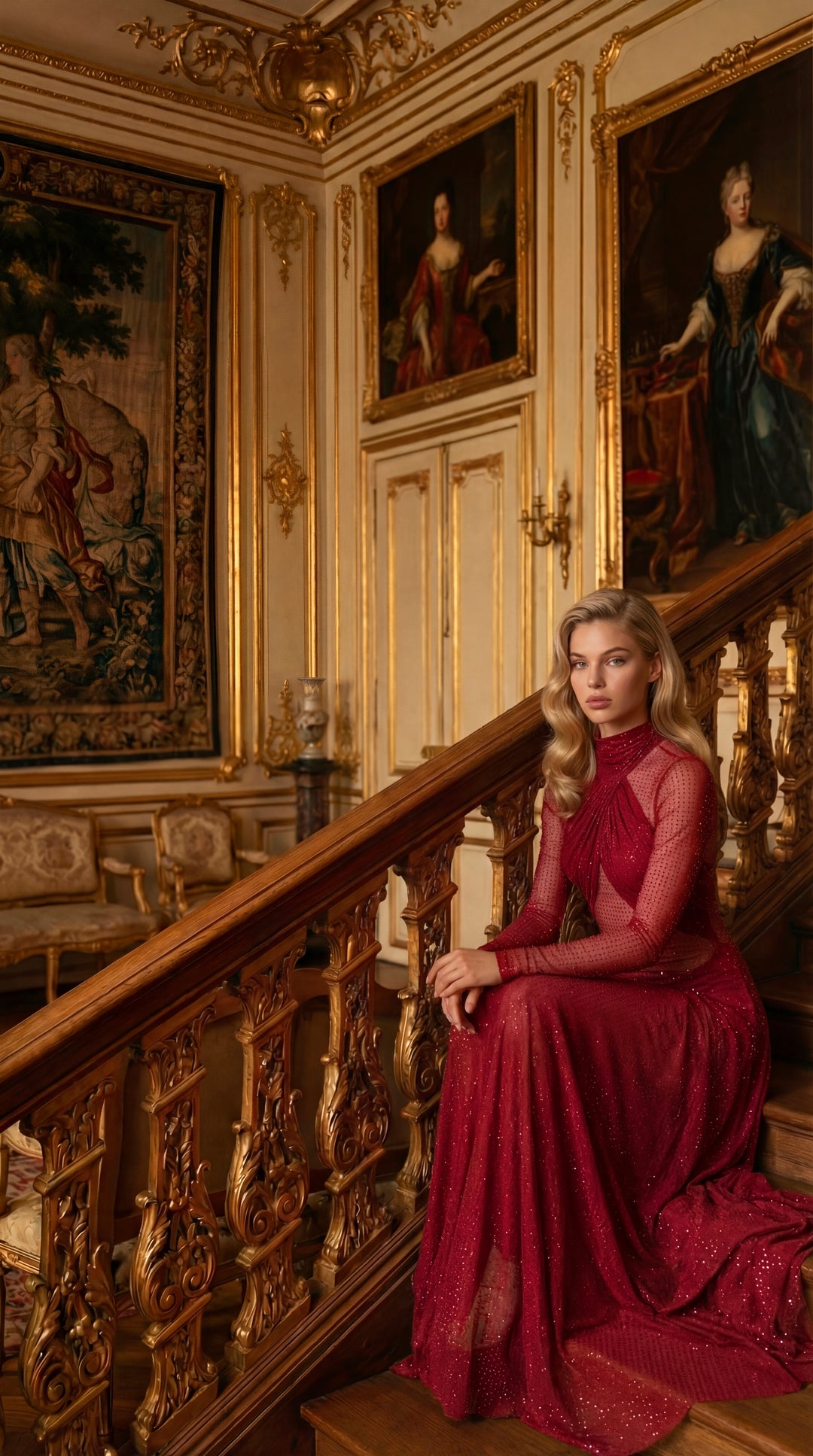 Kendal Crystal Dress in Burgundy