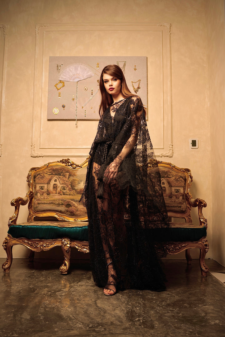 Black Embroidered Kaftan