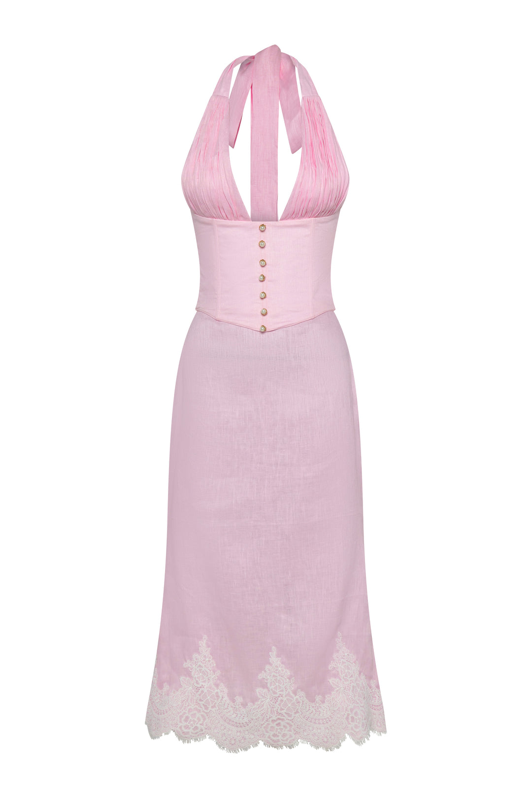 Melania Linen Corset with Midi Skirt