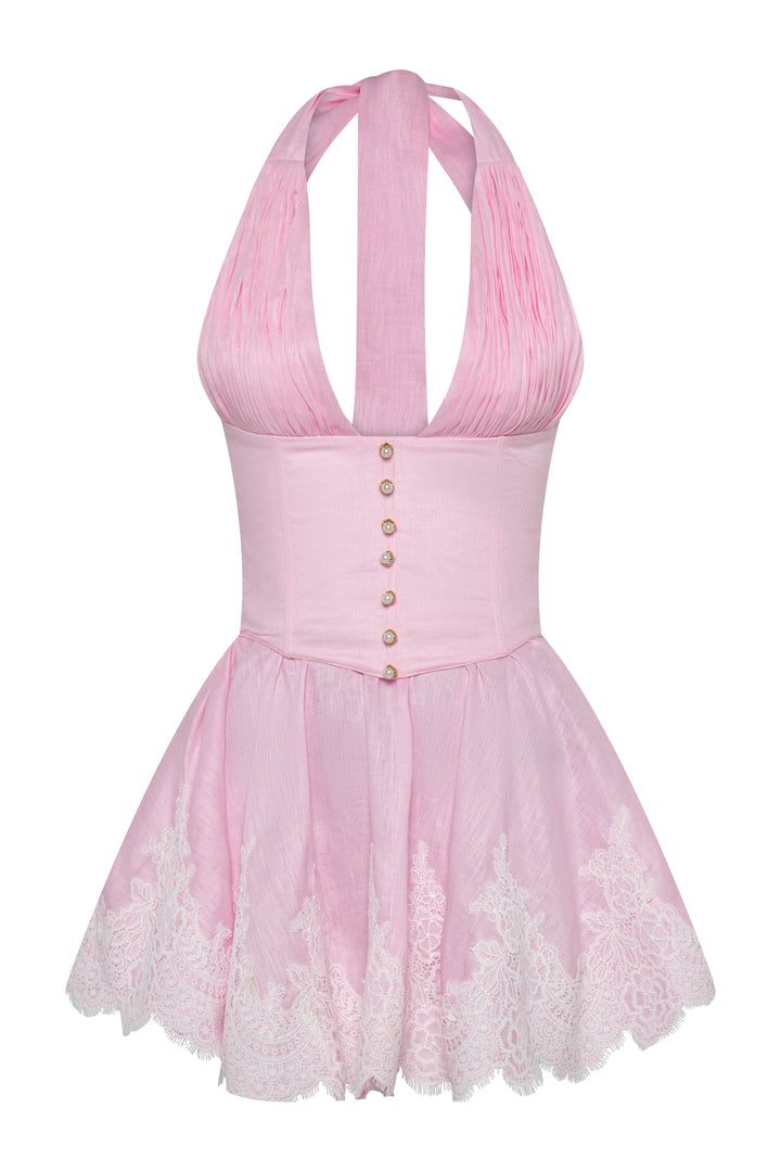Linen Melania Set Mini in Pink