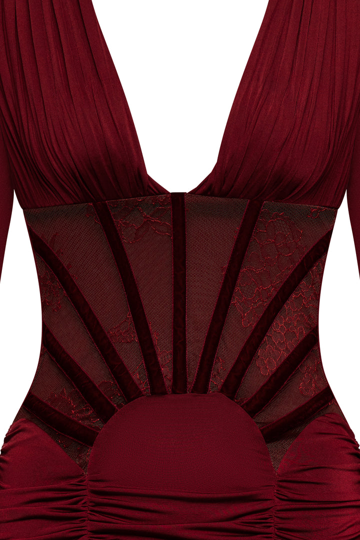 Georgia Dress in Burgundy