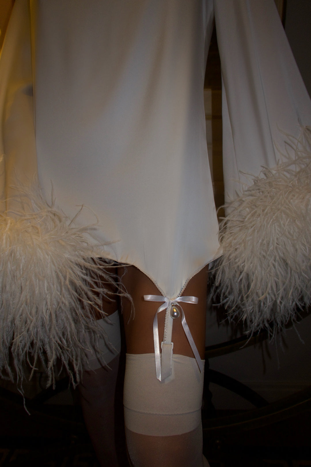Feather Dress with suspenders
