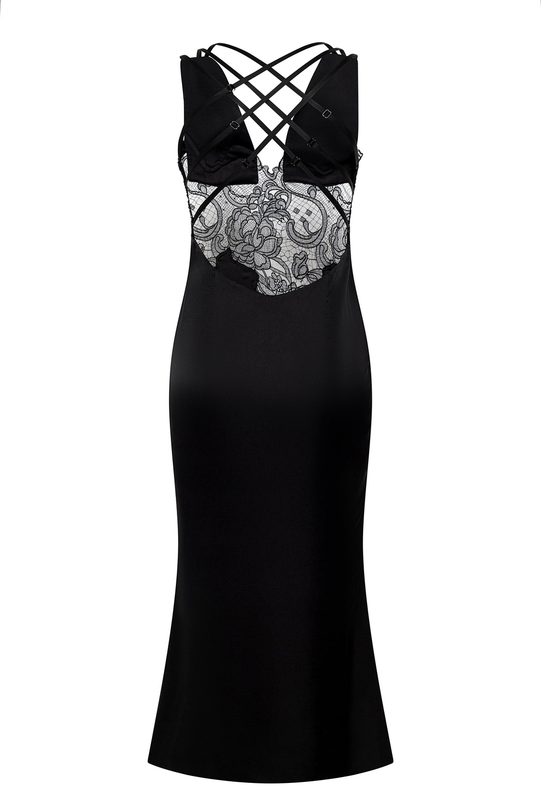 Gianna Dress in Black Midi