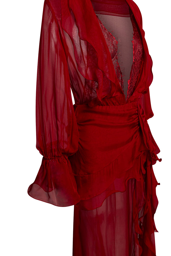 Gia Dress in Cherry Red