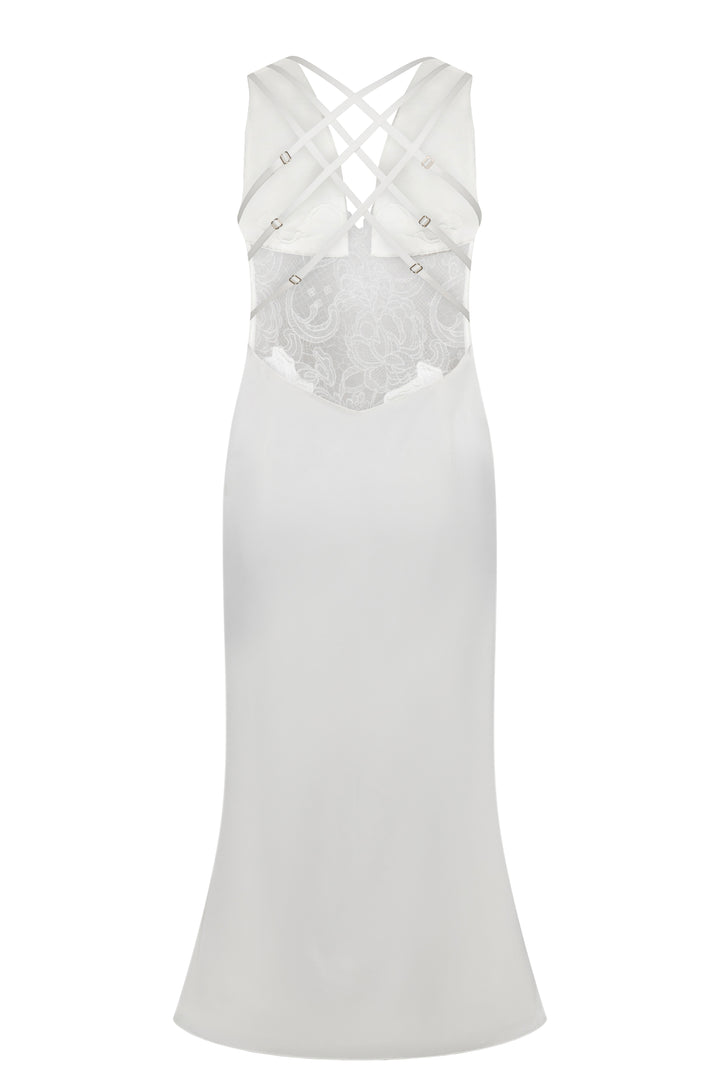 Gianna Dress in White Midi