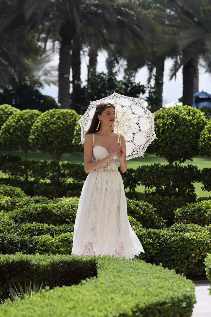 Linda Sarafan Midi in White