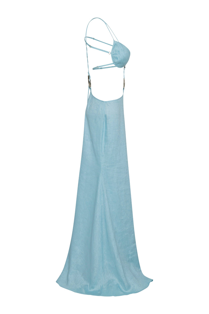 Linen Dress with Buckles