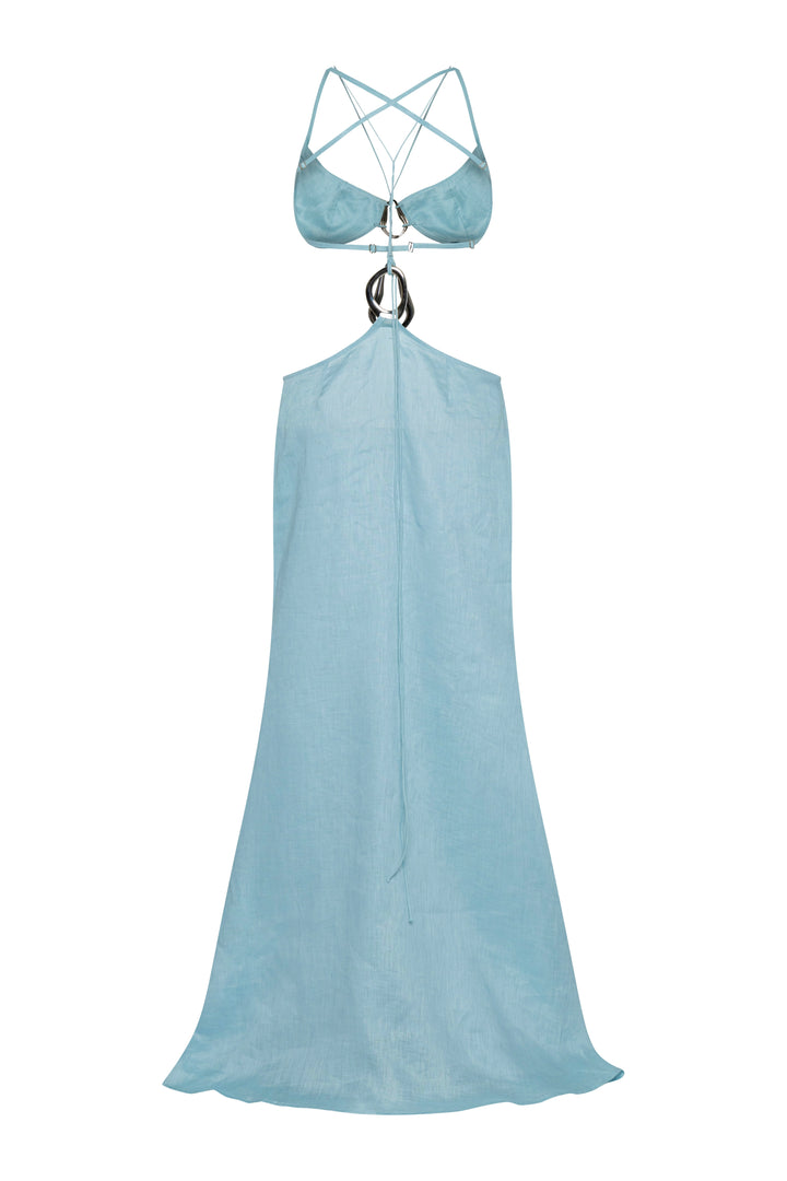 Linen Dress with Buckles