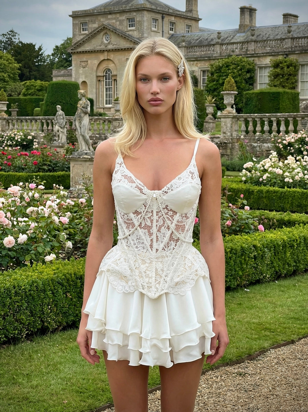 Lady Di Set in White Mini