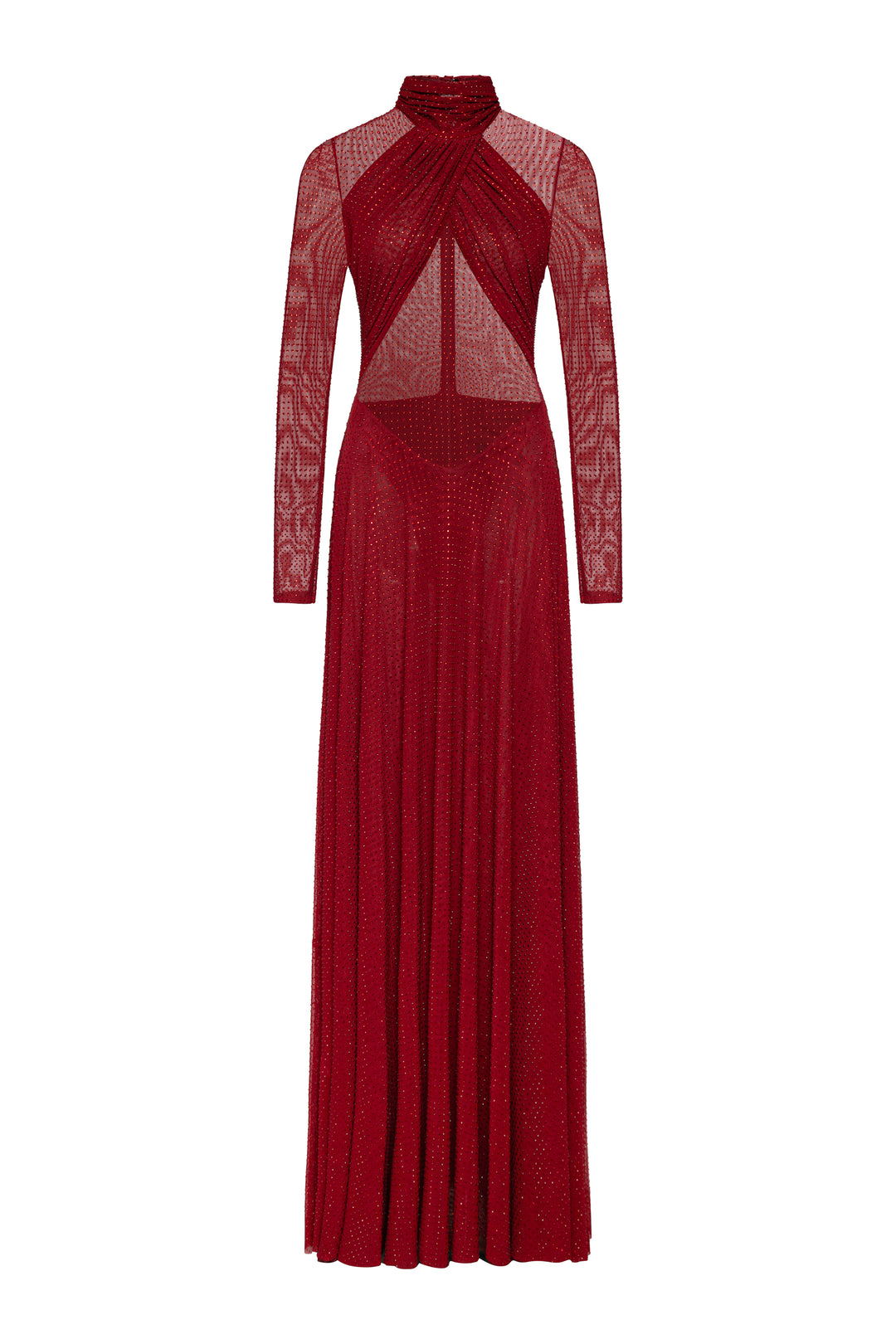 Kendal Crystal Dress in Burgundy