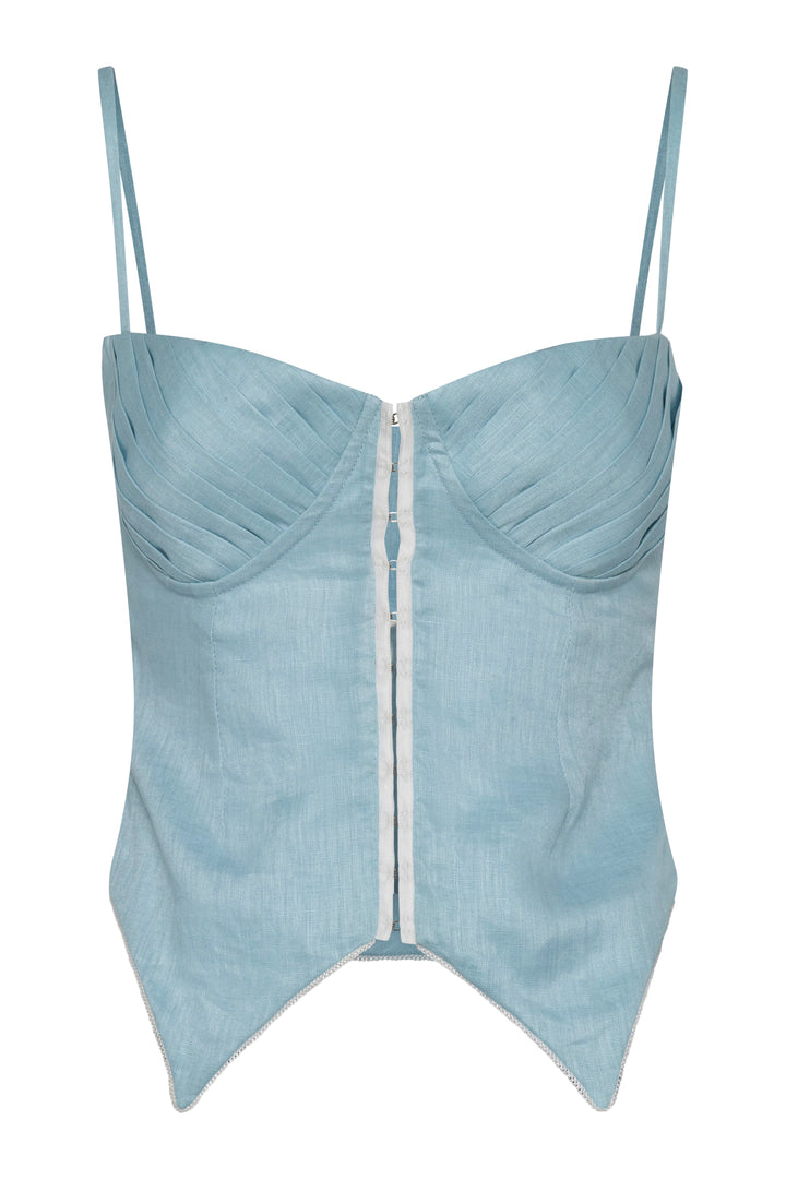 Linen Top in Blue