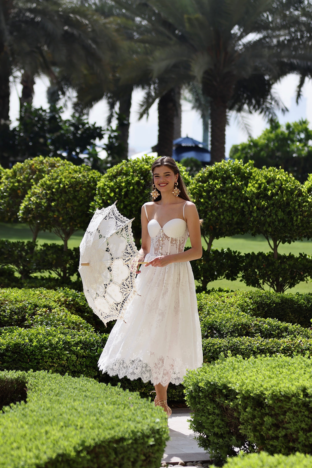Linda Sarafan Midi in White