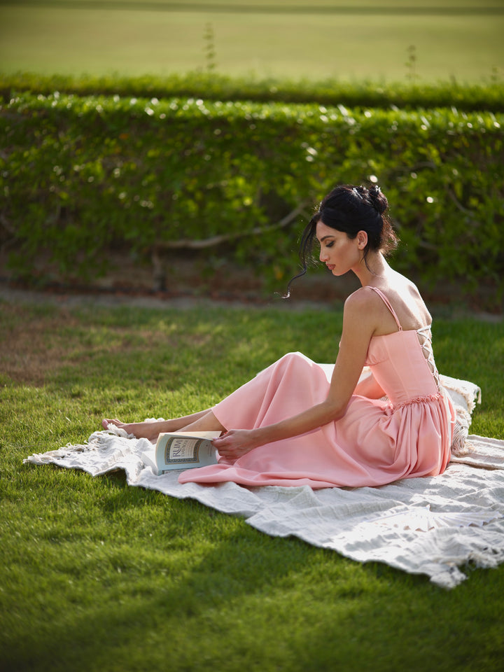 Adelina Dress in Peach