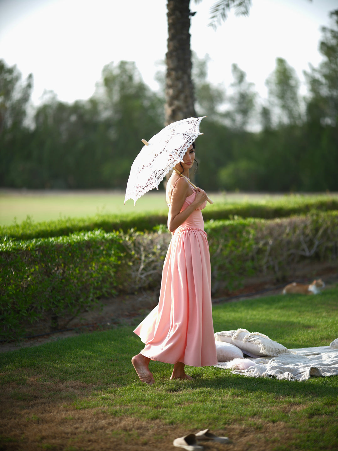 Adelina Dress in Peach