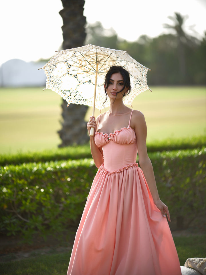 Adelina Dress in Peach