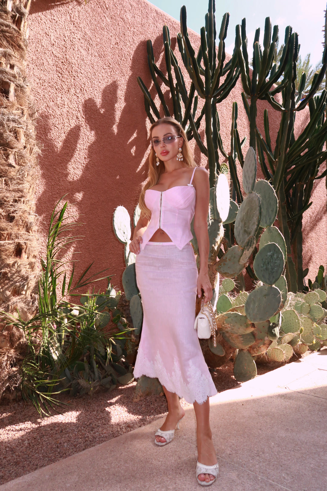 Linen Set with Midi skirt