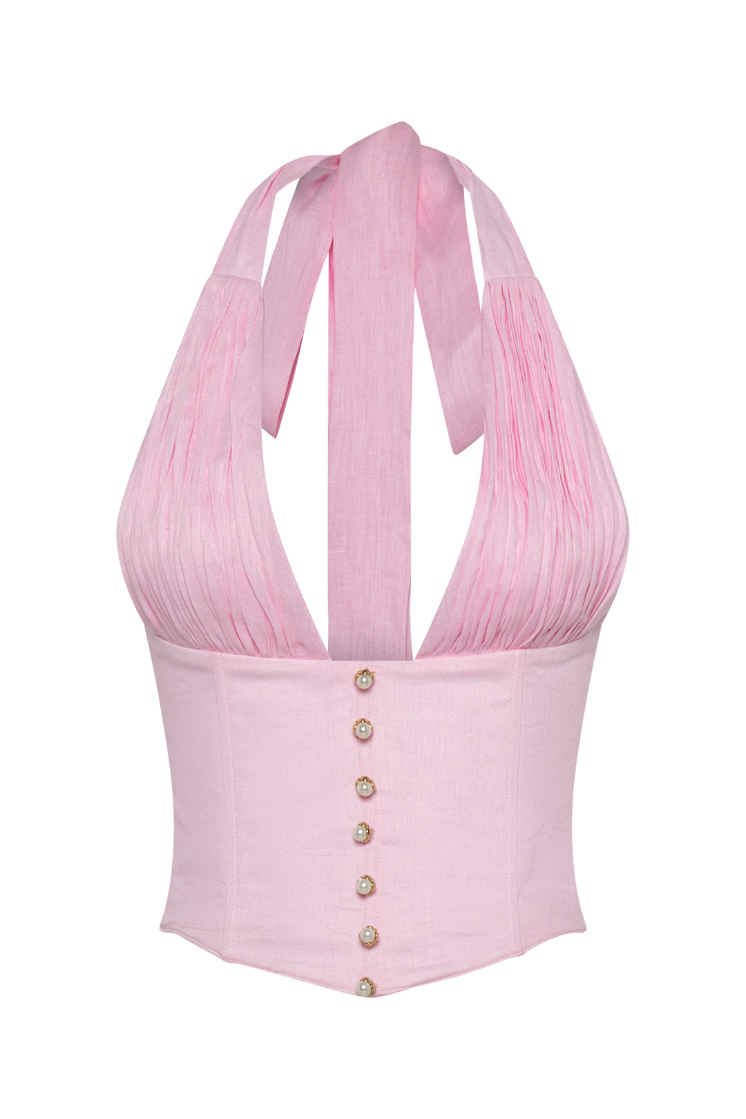 Melania Linen Corset with Midi Skirt