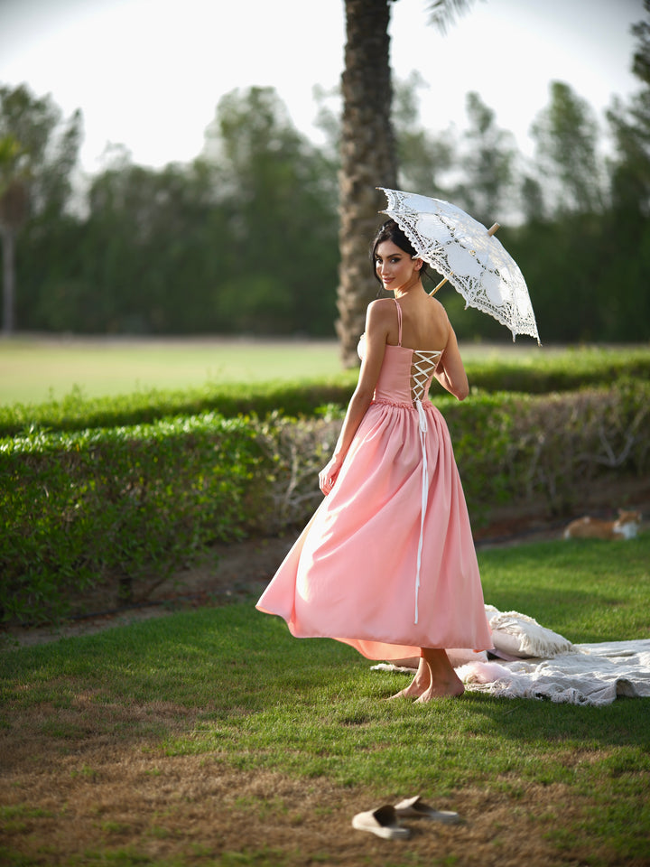 Adelina Dress in Peach