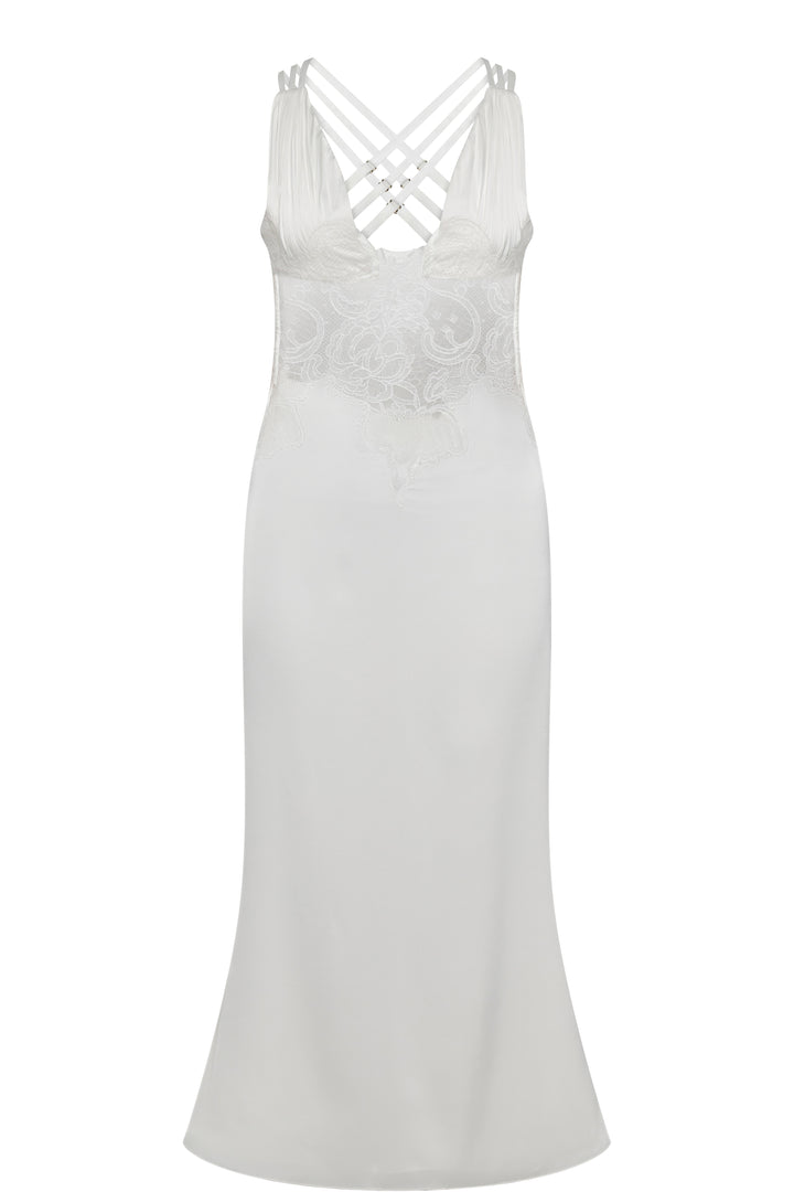 Gianna Dress in White Midi