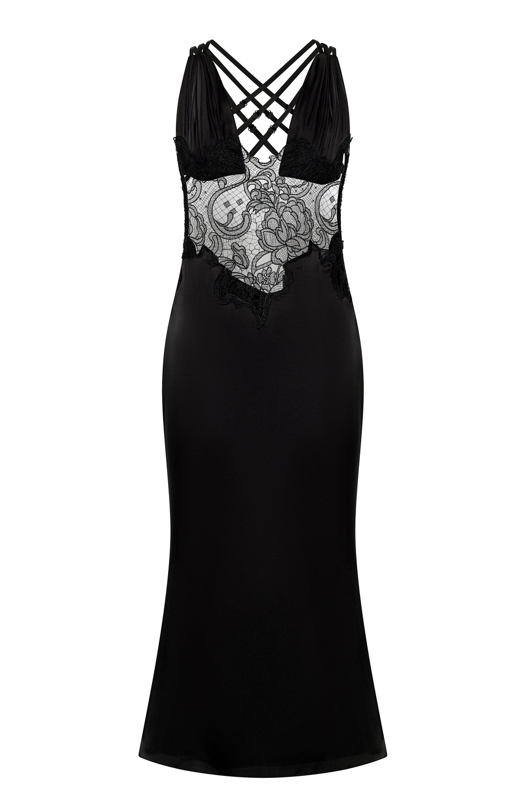 Gianna Dress in Black Midi