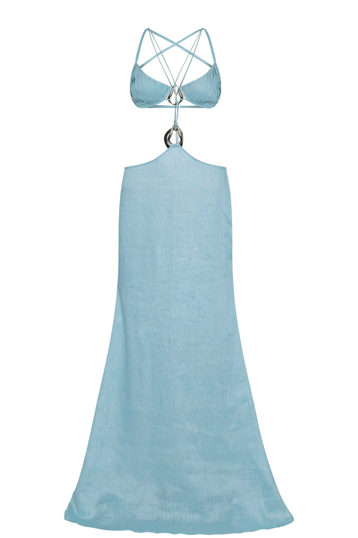 Linen Dress with Buckles