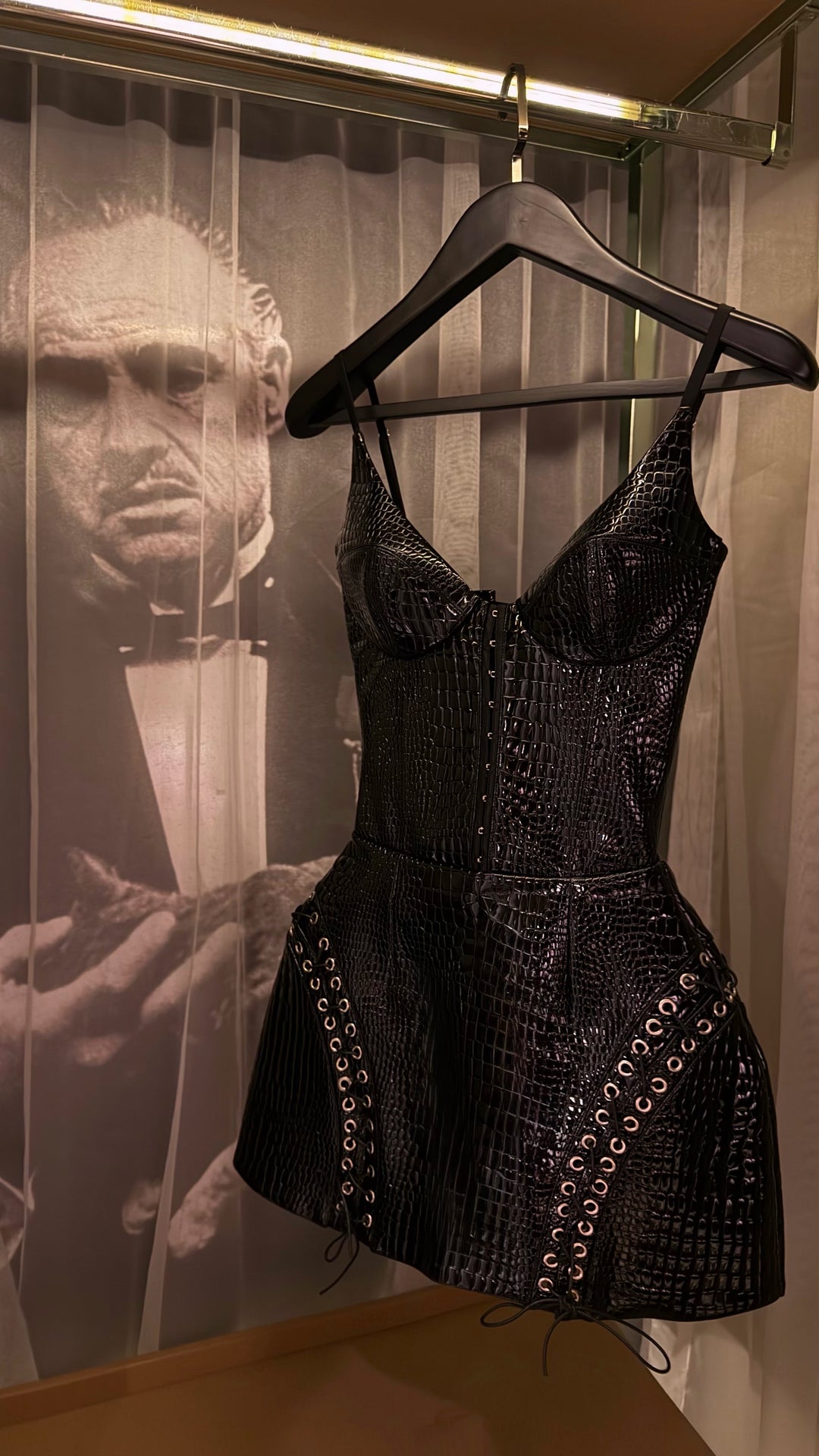 The Croco Dress in Black