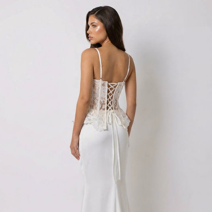 Lady Di Set in White Maxi