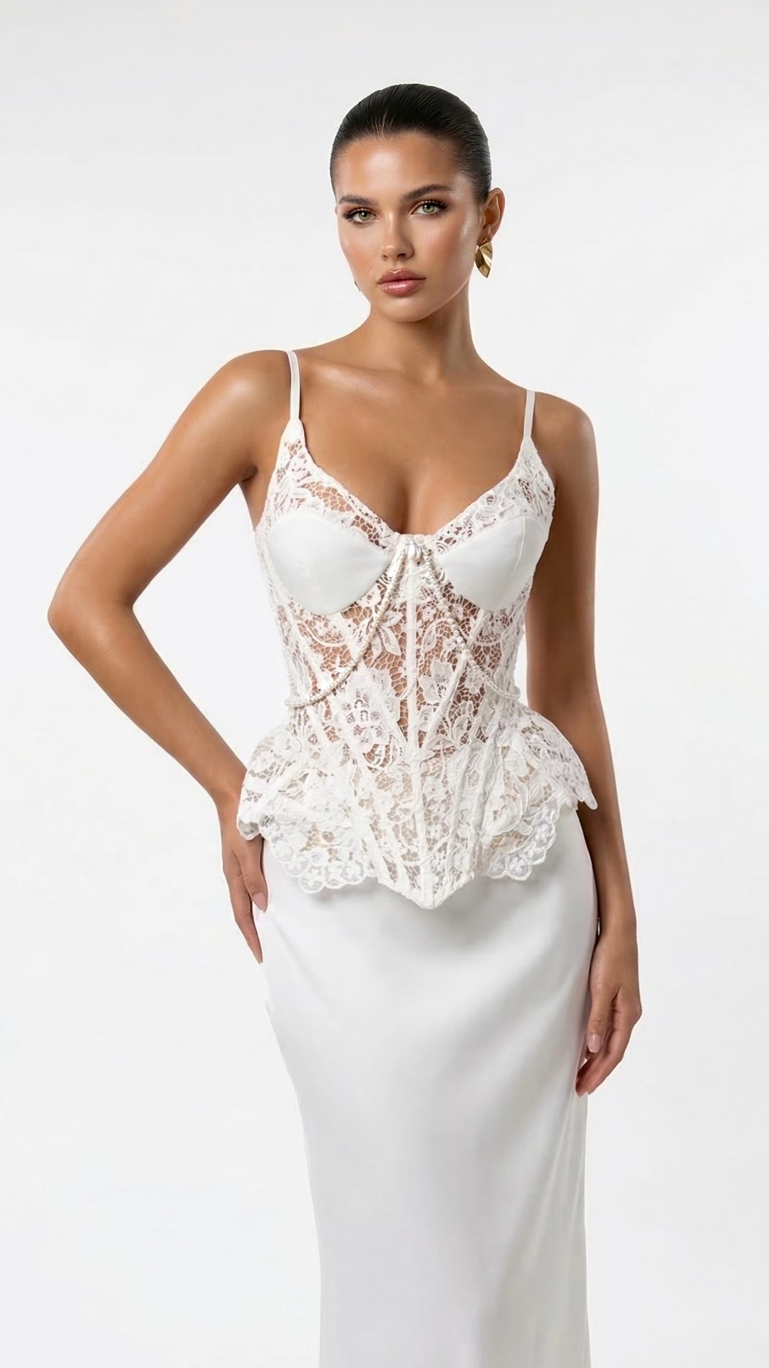 Lady Di Set in White Maxi