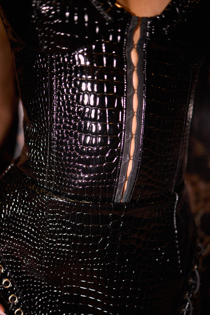The Croco Dress in Black