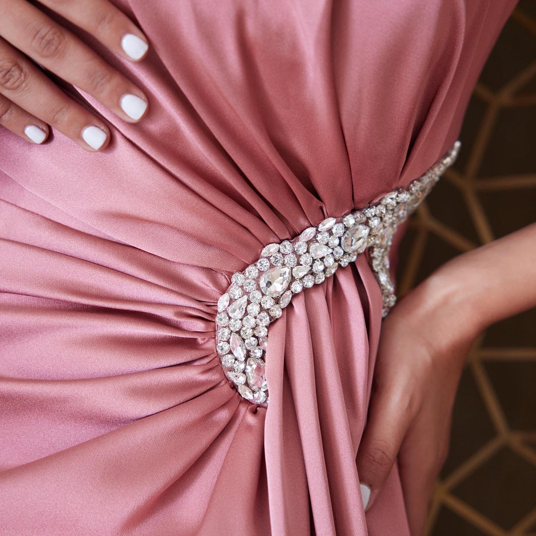 Powder Pink Dress with Crystals. Limited Edition